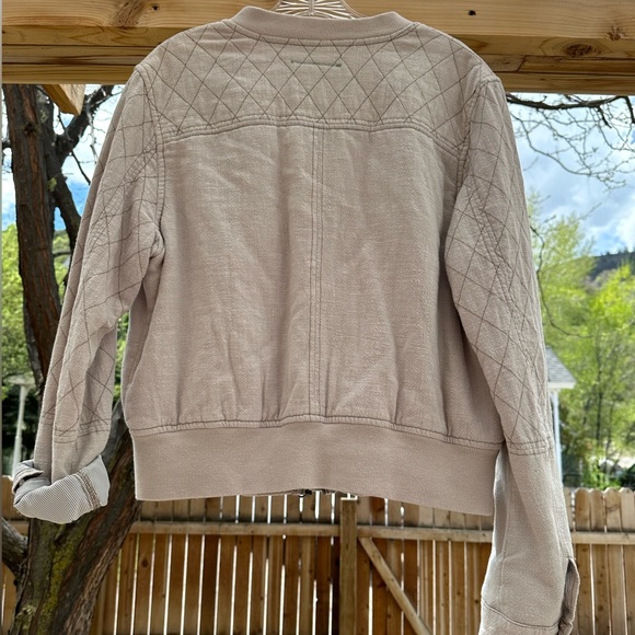NWOT Anthropologie Hei Hei Itinerary Quilted Bomber Jacket Oatmeal Lined Large - Picture 7 of 16
